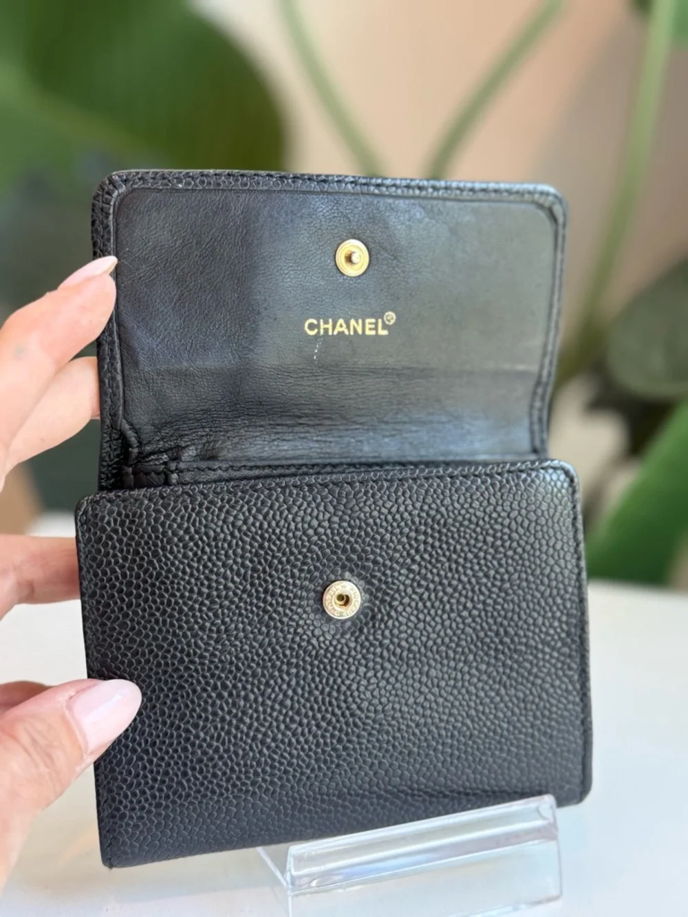 Chanel ‘Caviar Leather Tri Fold Wallet’